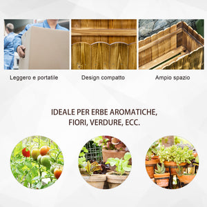 Fioriera Box Rettangolare per Piante in Legno di Abete 80x33x30 cm
