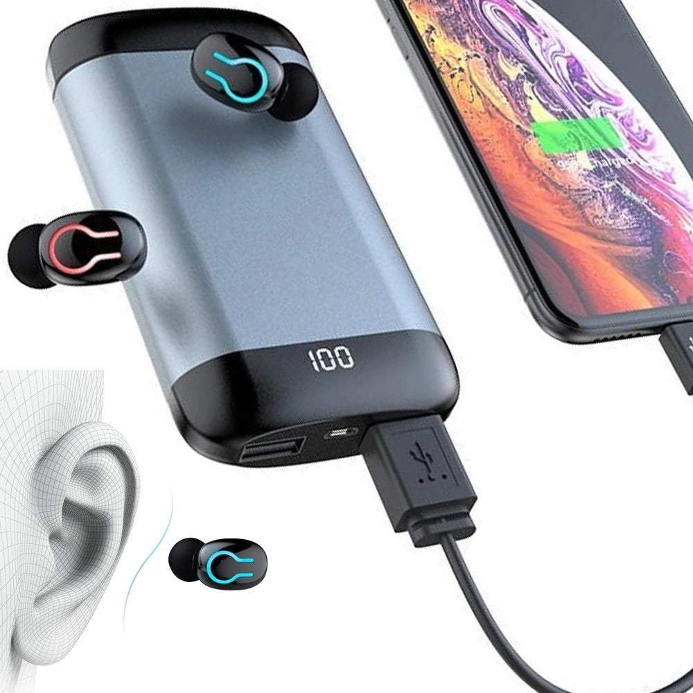 Trade Shop - Cuffie Auricolari Power Bank Stereo Hi-fi Per Musica Wireless Q66 Tws Bluetooth -