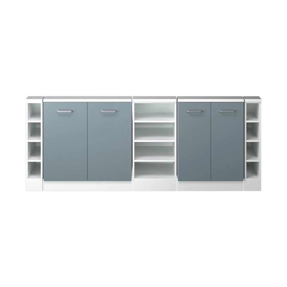 Mobile cucina sottotetto R-Line Grigio-blu/Bianco 210 cm Set di 5 Vicco