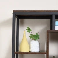 Mobile Libreria Scaffale in Stile Industriale con Armadietto a 2 Ante, Scaffale Salvaspazio a 8 Ripiani per Casa e Ufficio, 70x30x180cm, Marrone