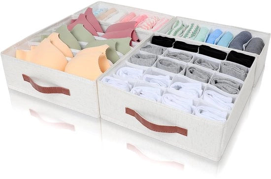 Organizzatore di lingerie op-pieghevole 2 set per guardaroba di lingerie distributore di tessuti per reggiseni, calze e cravatte.