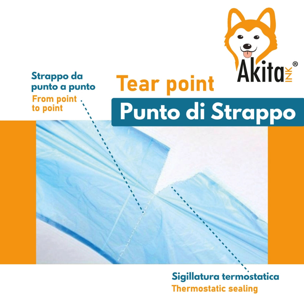 Akitaink 60 Sacchi Spazzatura Blu 110L 70x110 cm 6 Rotoli