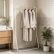 Appendiabiti da ingresso multifunzione in metallo bianco, 80 x 45 x 145 cm