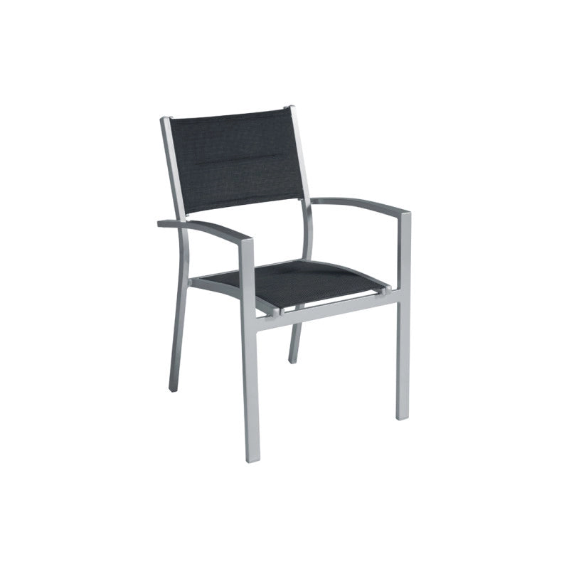 Set di 2 Sedie Amalfi MOIA in alluminio e textilene nero
