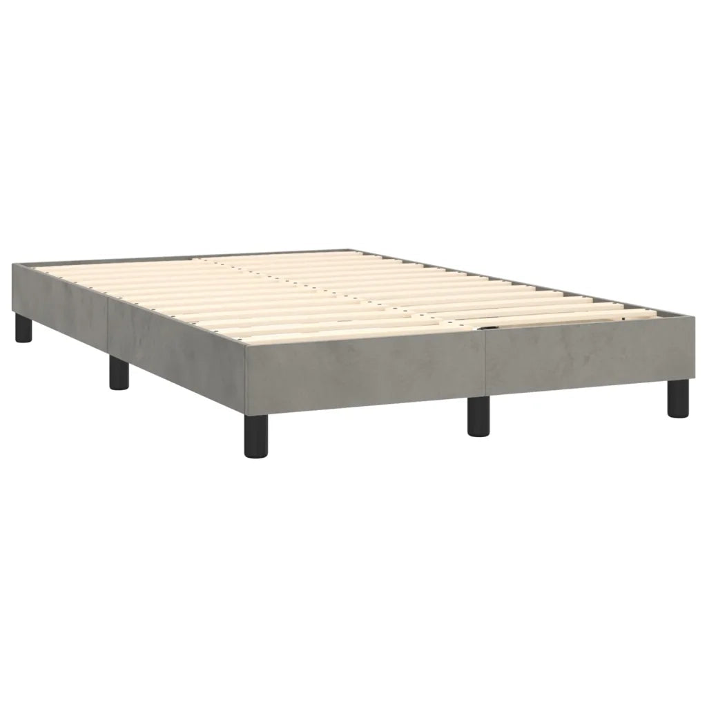 Letto a Molle con Materasso e LED Grigio Chiaro 120x200 cm Velluto 3134573