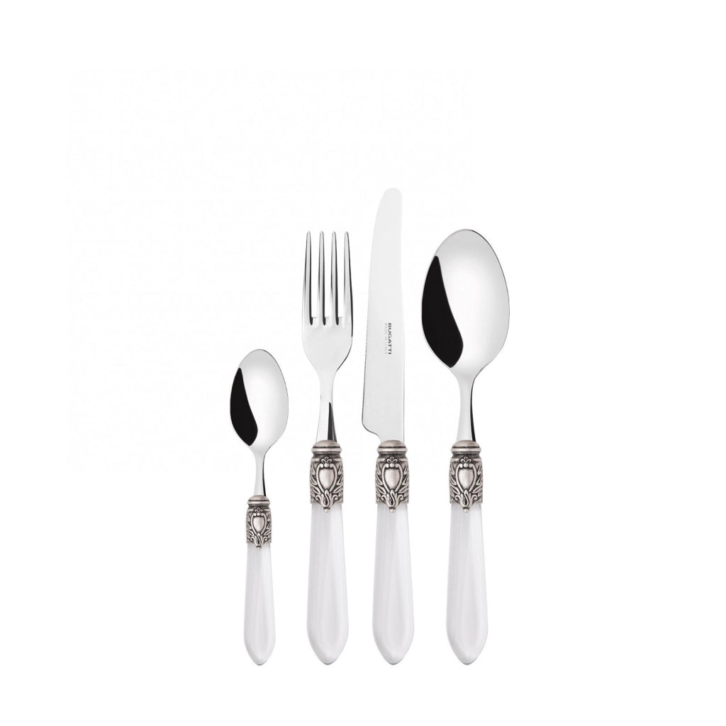OXFORD Ghiera Argento Anticato, Posate Set 24 pz, Scatola Ghiera: Argento, Colore: Trasparente