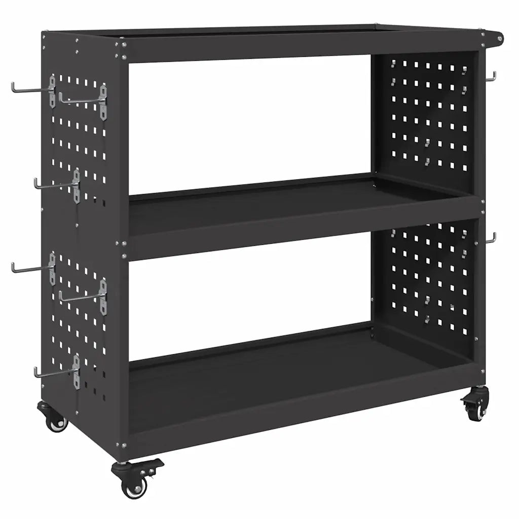 Carrello per Attrezzi con lo scaffale Nero 75 x 35 x 73 cm CFW1829411