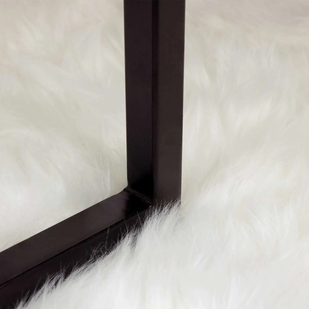 Tappeto in finta TAFALLA Bianco Ø 80 cm Poliestere 42021469