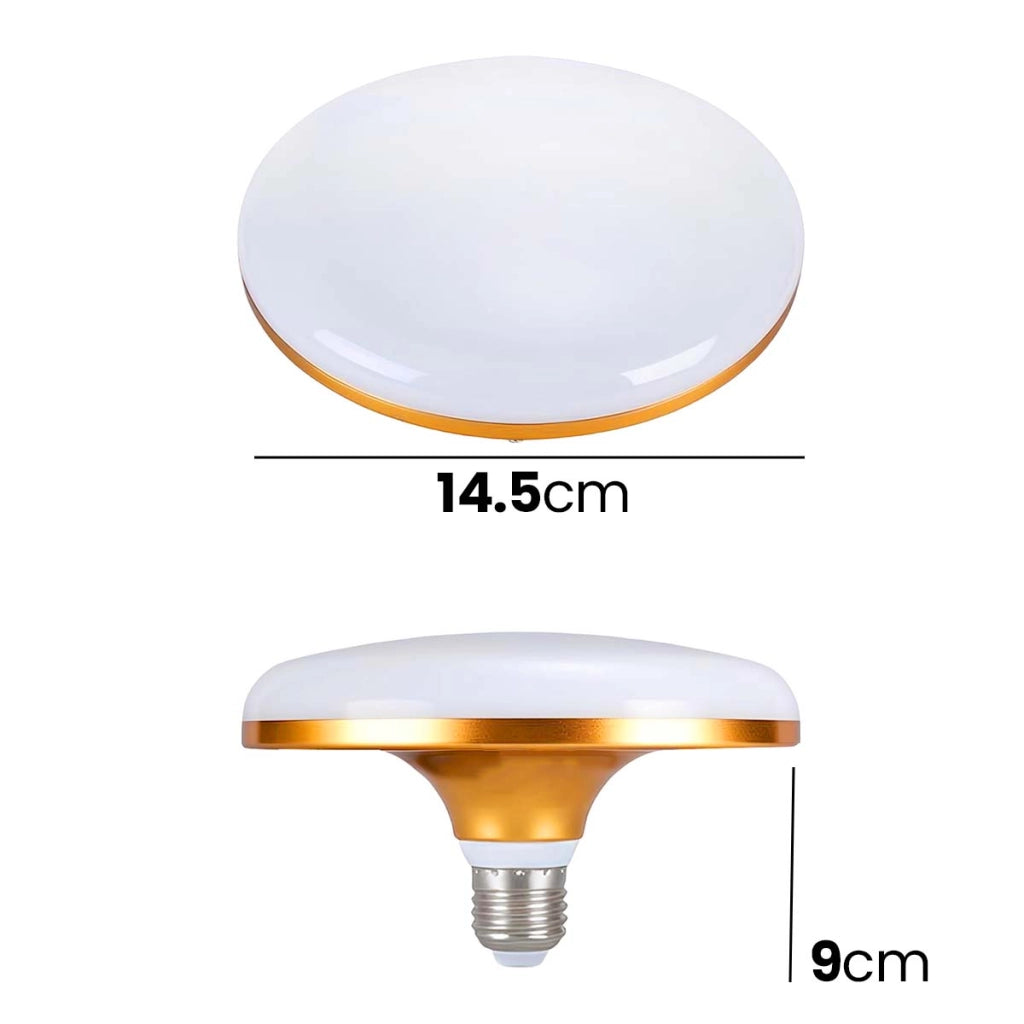 Plafoniera LED a Forma di Disco E27 40W 6500K Bianco / Dorato Avizar