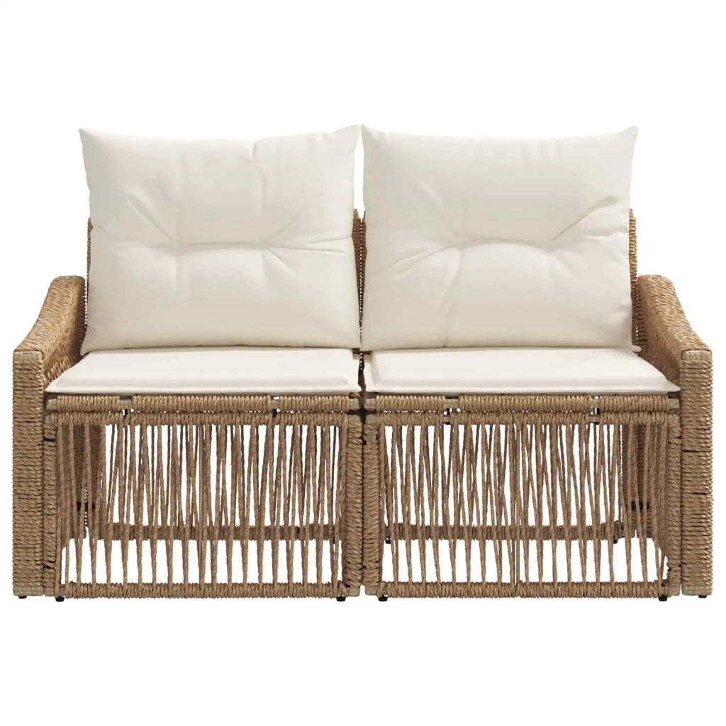Divano da giardino 2-Numero di posti Beige polyrattan 42026709