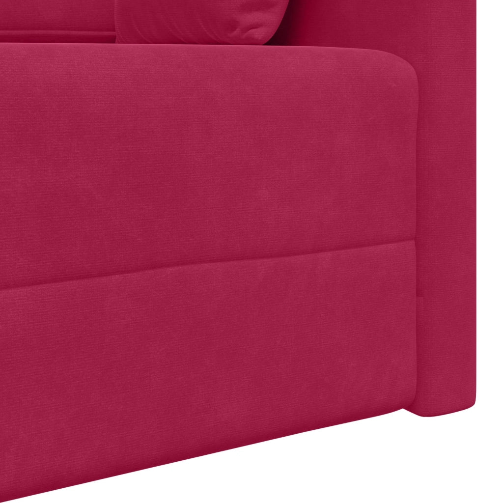 Divano-letto da pavimento Rosso Vino 213 x 70 x 77 cm Velluto 4106729