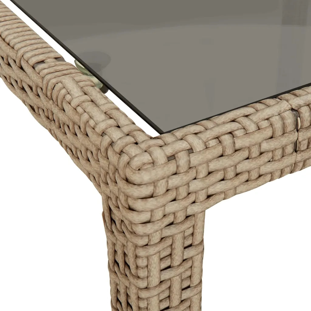 Set da Pranzo da Giardino 9 pz con Cuscini Beige in Polyrattan
