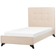 Letto singolo beige 90 x 200 cm imbottito in stile scandinavo