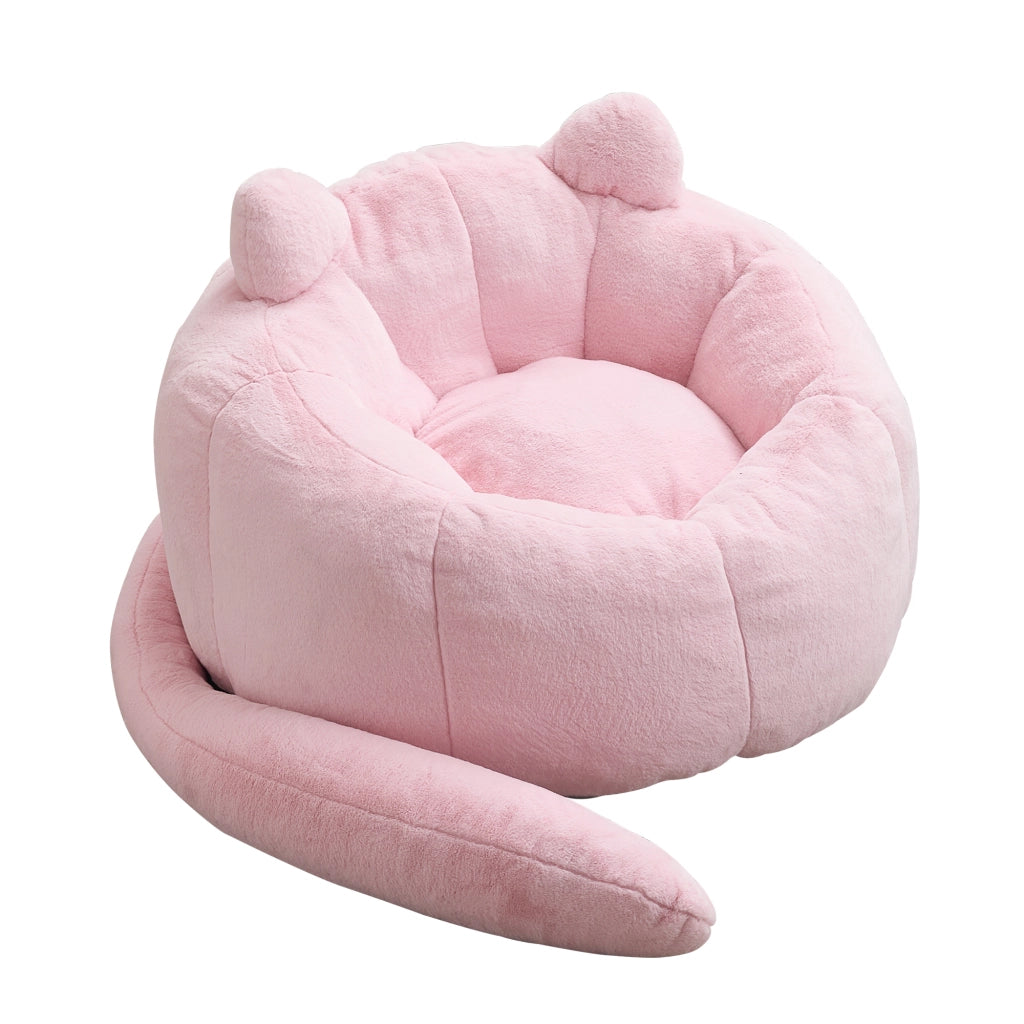 DIVANO a forma di loto in peluche rosa