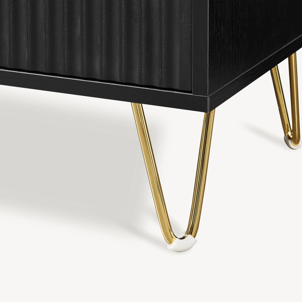 Credenza Multiuso Trondi Mobile Contenitore a 2 Ante 75 x 80 x 40 cm - Nero [en.casa]