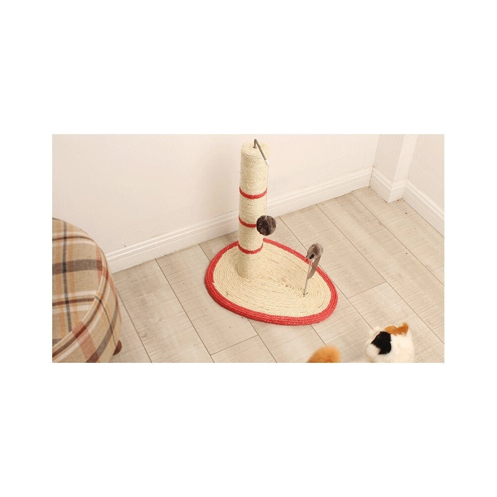 Trade Shop - Tiragraffi Per Gatti Corda Con Pallina Topolino Albero Sisal Gatto Tira Graffi -