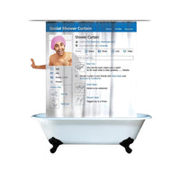 Tenda per doccia 180x180 cm con finestra trasparente Social Network