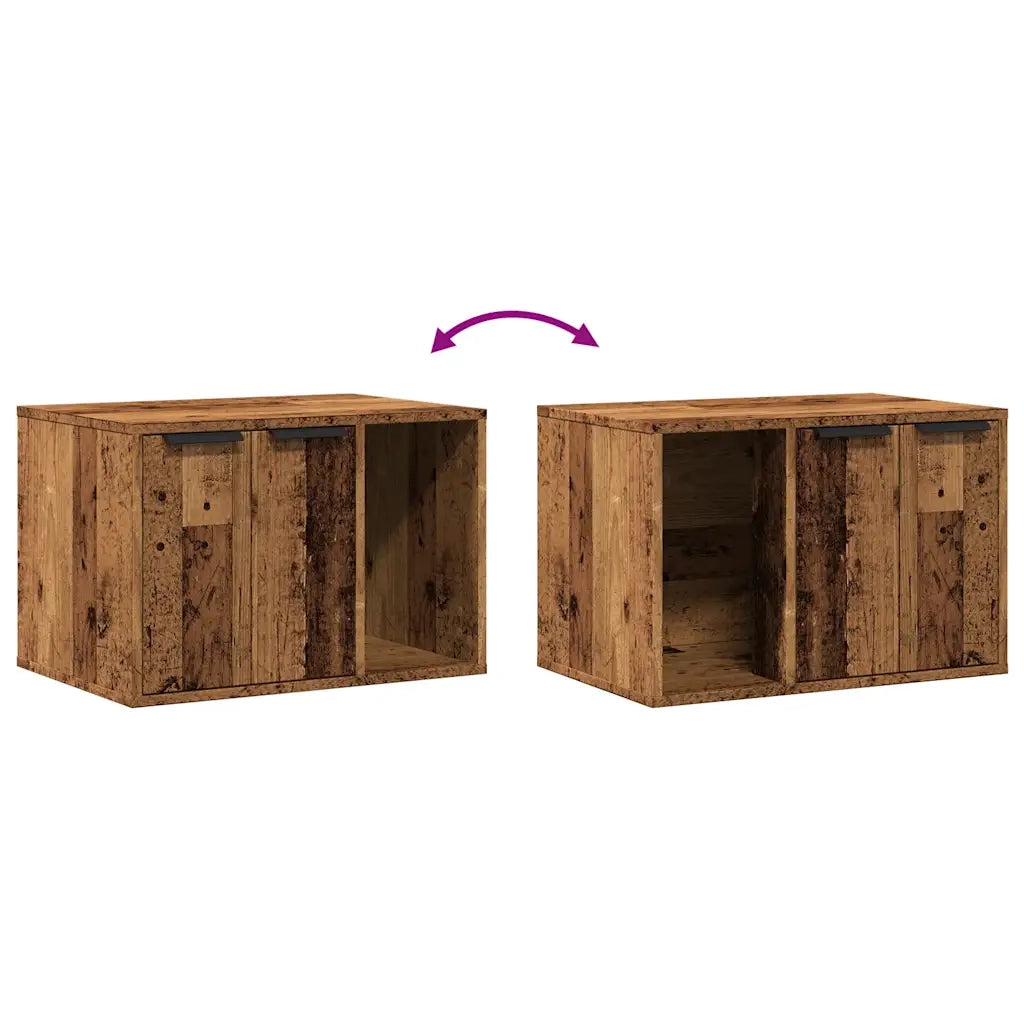 Recinto Lettiera Gatti Legno Vecchio 60x40x40 cm in Truciolato CFW4474240