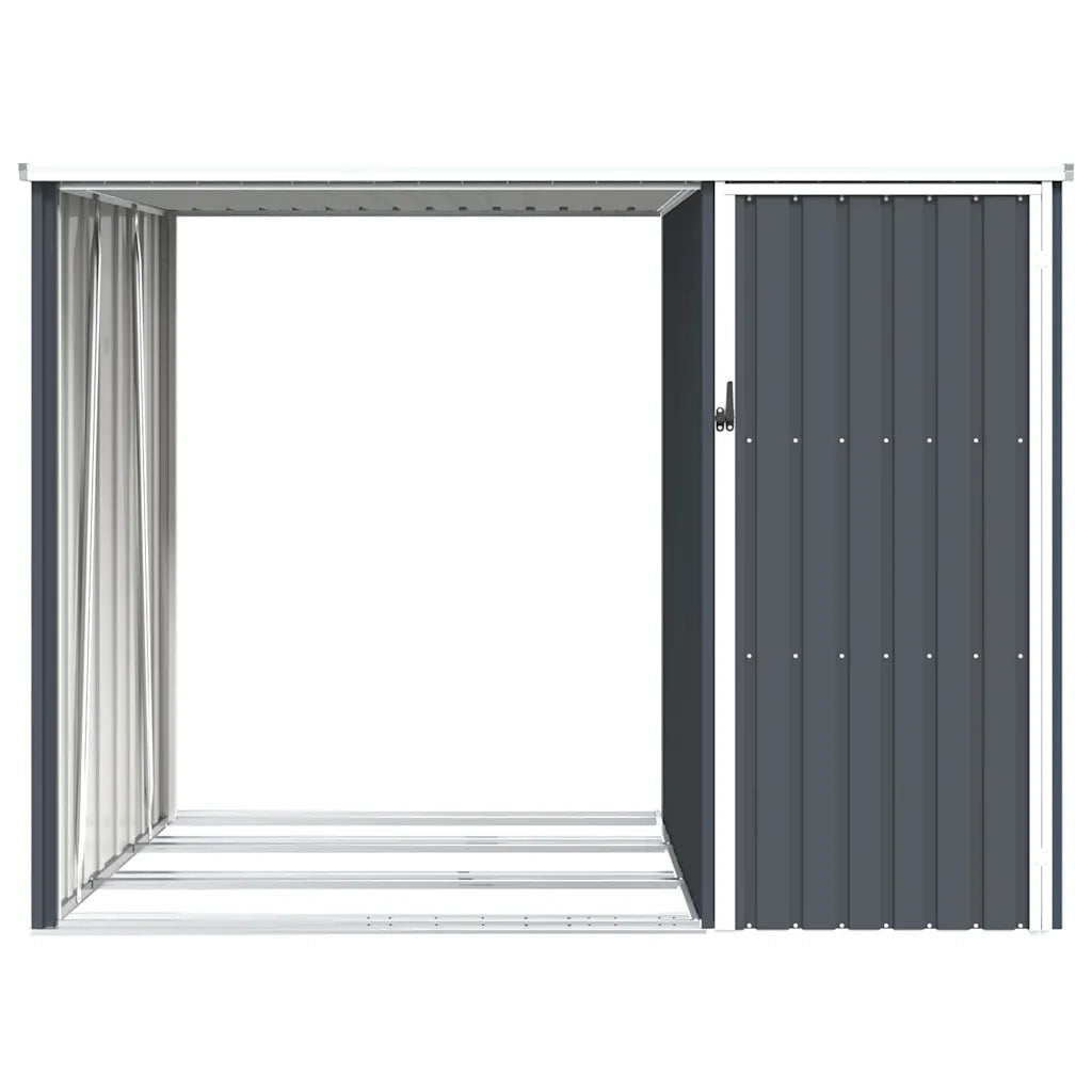 Capanno per Legna Antracite 245x98x159 cm in Acciaio Zincato CFW2560752