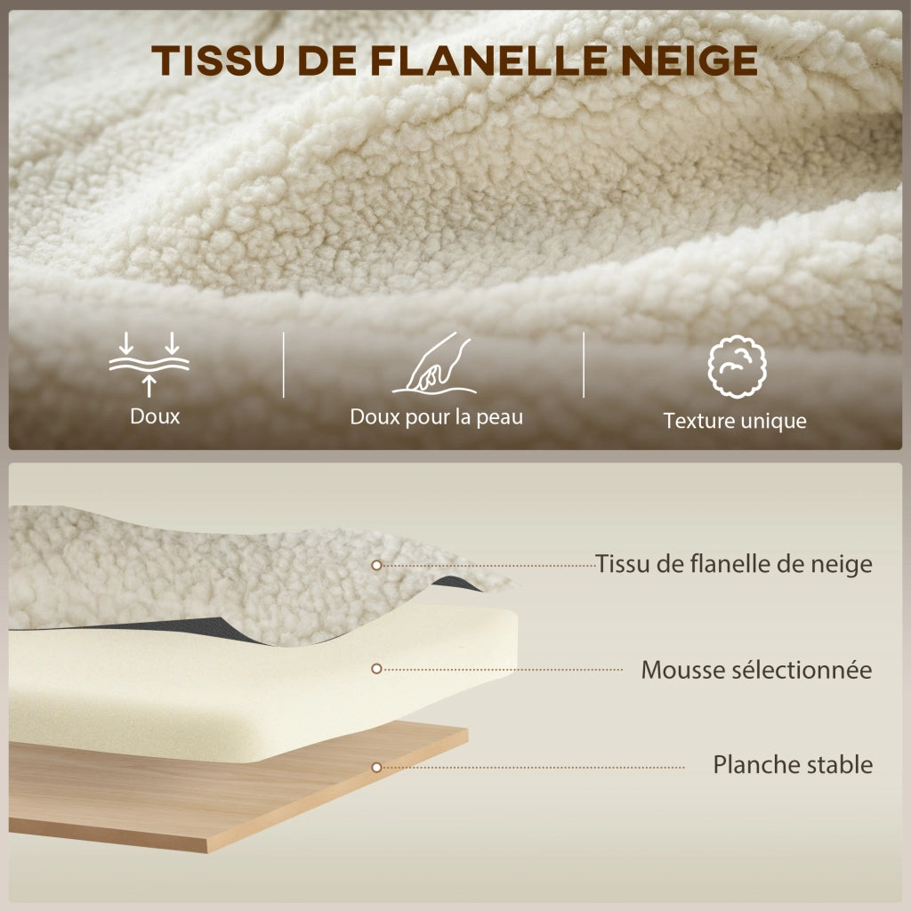 Poltrona a Dondolo in Flanella ¨C Zephmum ¨C Imbottita, Cuscino Lombo, Tasche Laterali, Crema