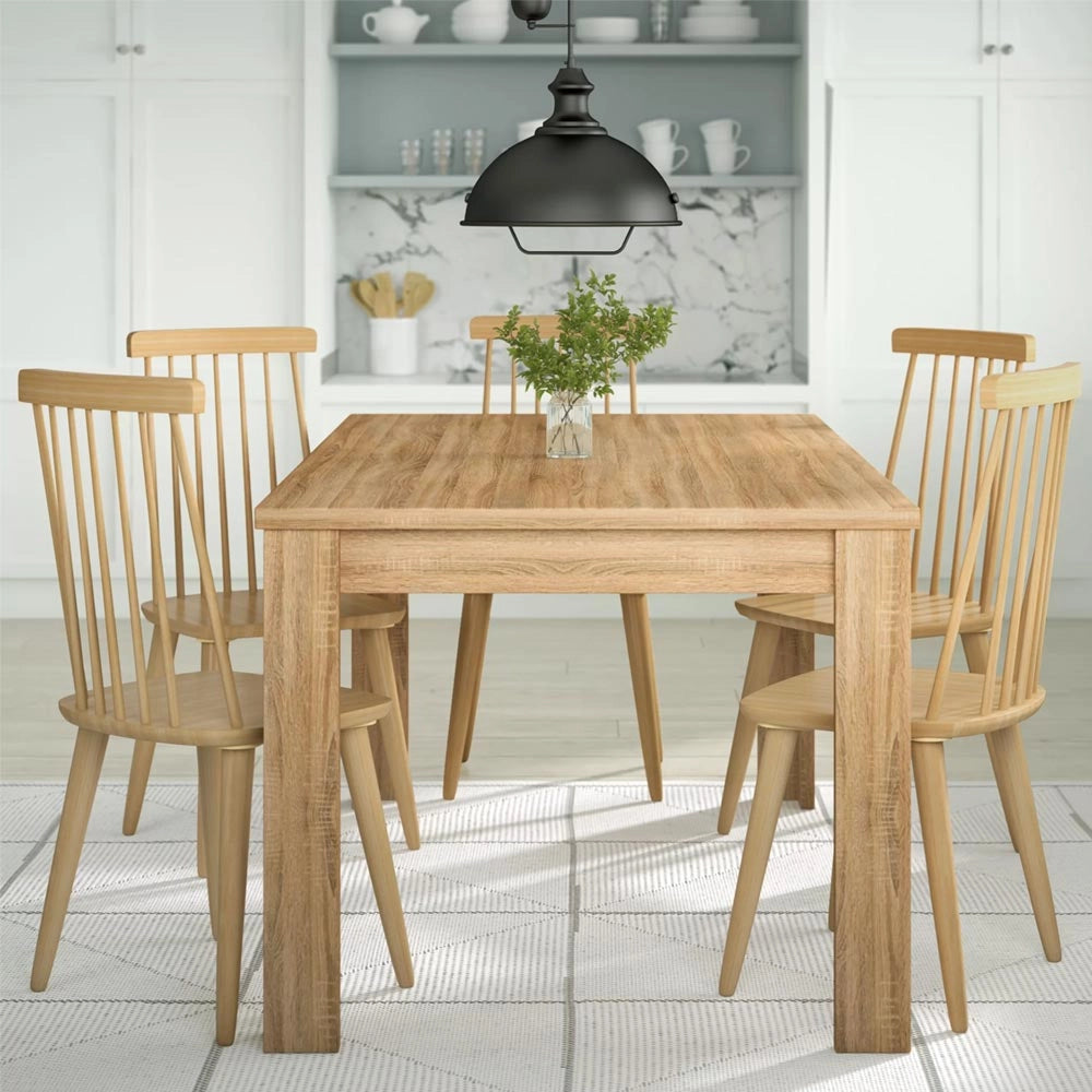 Tavolo da Pranzo Cucina Rettangolare Moderno in Legno MDF 120x80x74cm Acero
