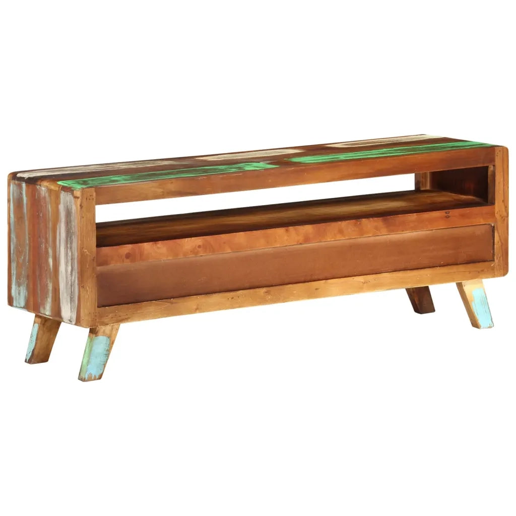 Mobile Porta TV Multicolore 110x30x40 cm in Legno di Recupero 337063