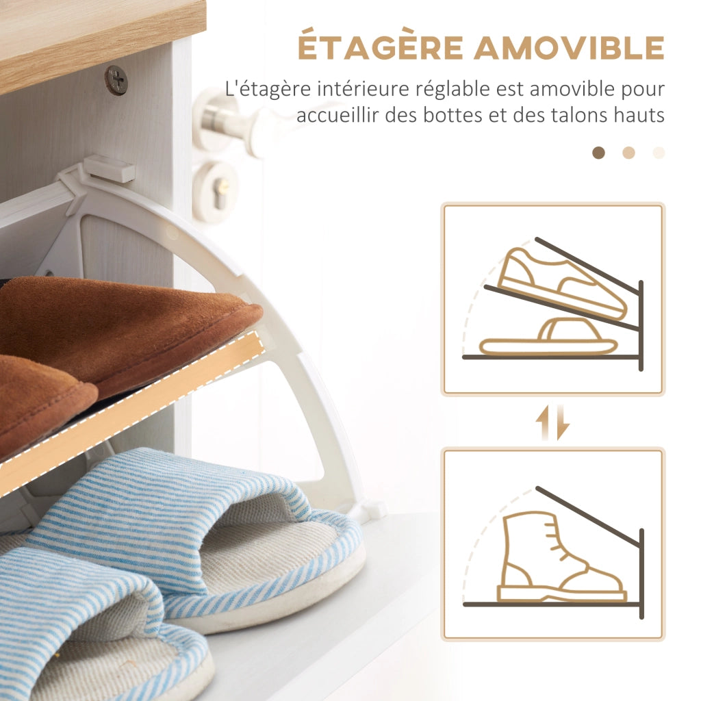 Scarpiera Scandinava 3 Ante ¨C Zephmum ¨C Bianco 70x23.5x122 cm