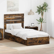 Letto con Contenitore Rovere fumé 75 x 190 cm Legno multistrato