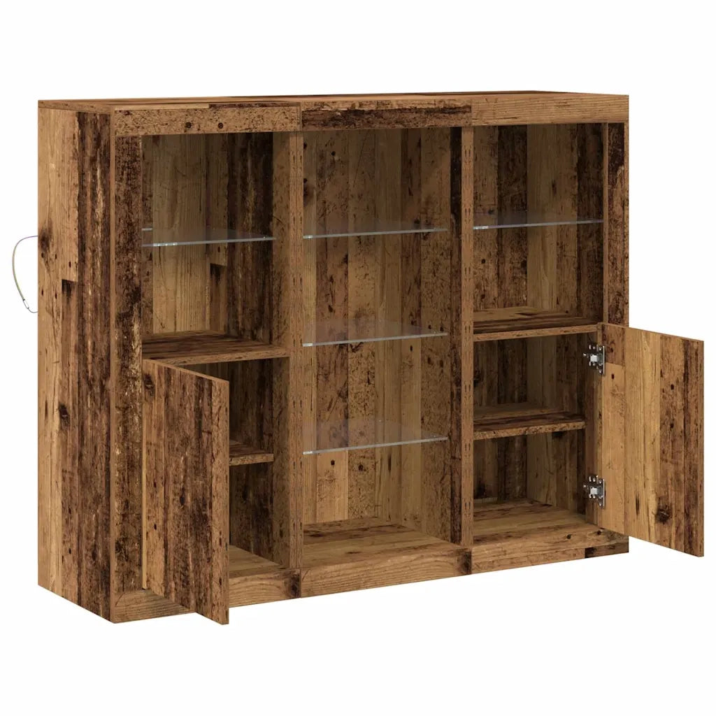 Credenza | Madia LED Legno vecchio 123 x 37 x 100 cm Legno multistrato