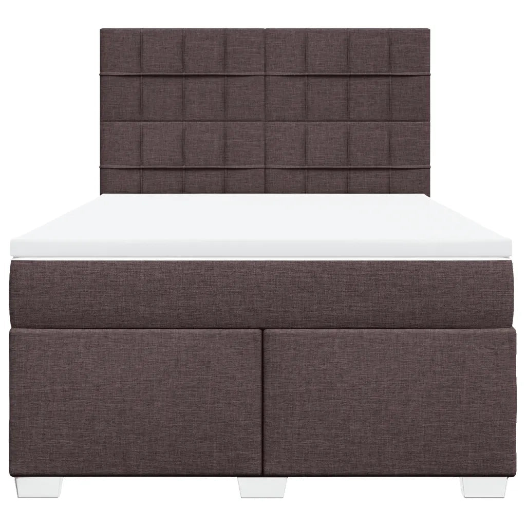 vidaXL Giroletto a Molle con Materasso Marrone Scuro 140x190cm Tessuto