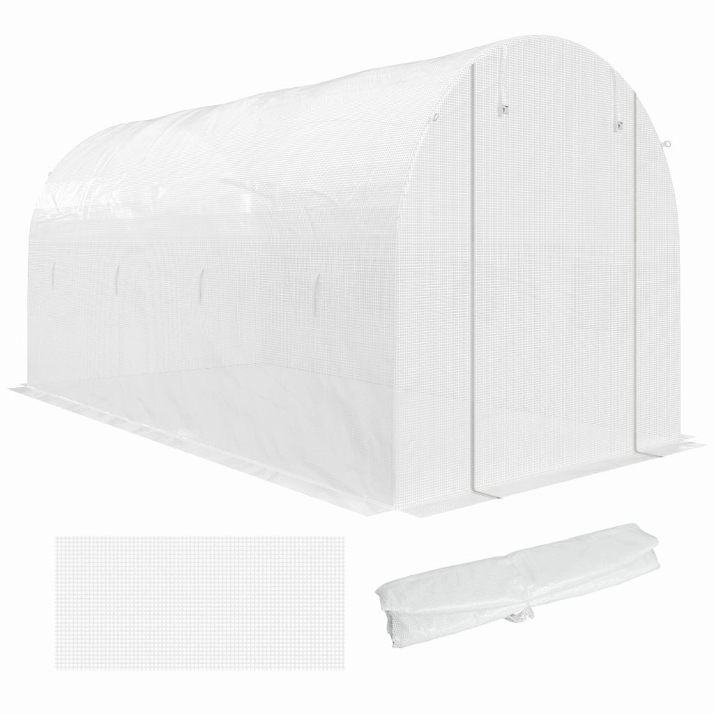 Serra da giardino ¨C zephmum ¨C Bianco 4x2m con porta e 8 finestre