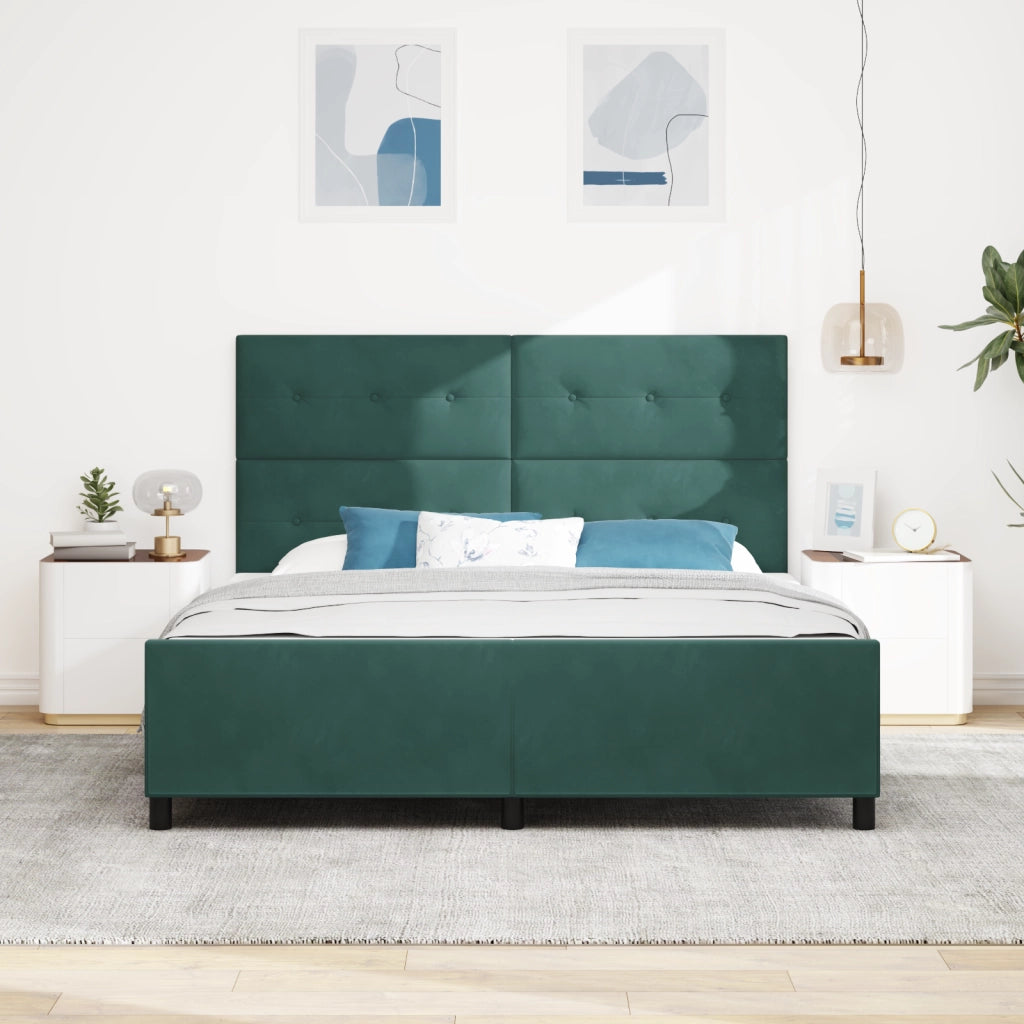 Struttura Letto Verde Scuro 180x200 cm Velluto