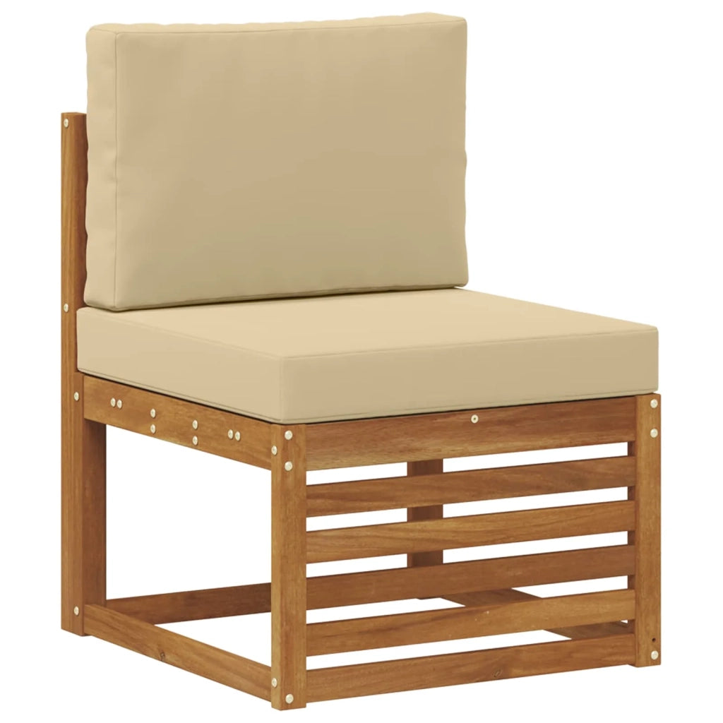 Set di divani da esterno 7 pz Naturale e Beige Poliestere 3374943