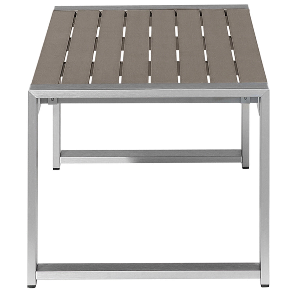 Tavolino da Esterno in Alluminio Grigio Scuro 90 x 50 cm Struttura in Metallo Piano Sintetico Moderno E Minimalista