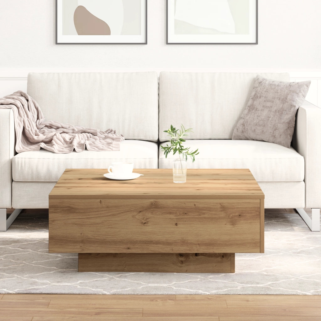 Tavolino da caffÃ¨ Rovere Artigianale 80x80x31 cm Legno massello
