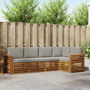 Set divano sezionale con cuscino 5 pcs Grigio Naturale e Chiaro 3374816