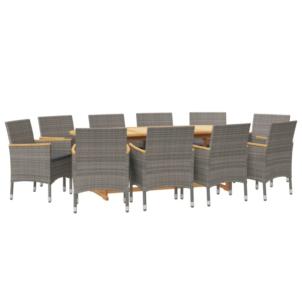 Set da Pranzo per Giardino 11 pz con Cuscini Grigio cod mxl 57591