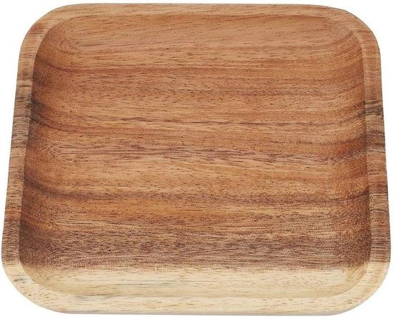 Servizio Cibo in Stile - Tavoli di Servizio Sostenibili - Banchi di Servizio per Sushi di Alta Qualità - Scodella di Servizio in Legno di Acacia Elegante - Tavolo per Tè di Forma Quadrata e Grande Dimensioni (20*20*2cm)