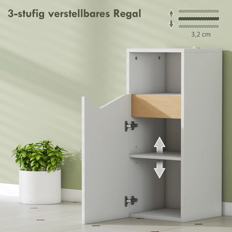ARMADIO BAGNO SOTTILE CON VANO APERTO E RIPIANI REGOLABILI 30 x 30 x 71,5 cm BIANCO