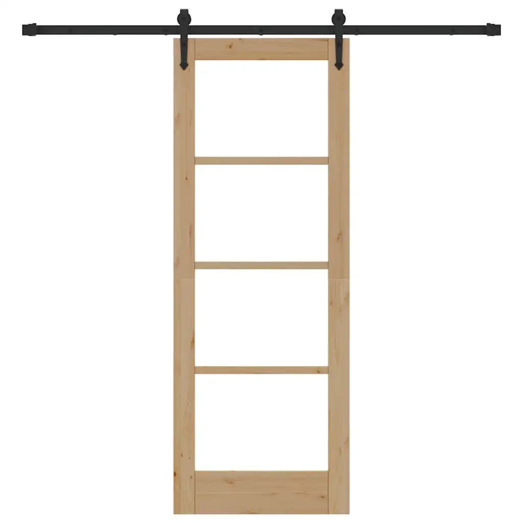 Porta scorrevole Naturale e Nero 73,5 x 198,5 cm 3332379