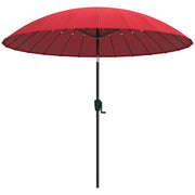Ombrellone da giardino inclinabile rotondo ¨C zephmum ¨C 24 stecche, manovella, diametro 2.60m, rosso