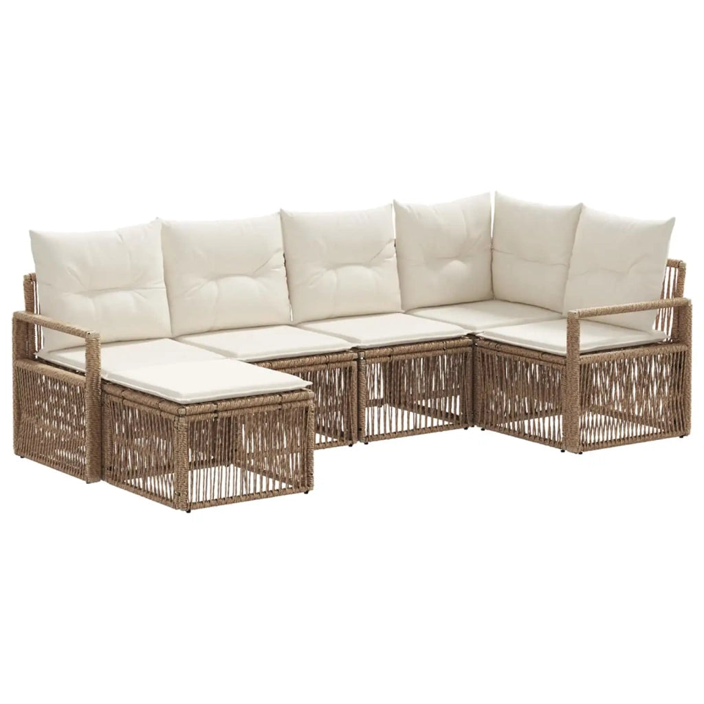 Set Divano da Giardino 6 pcs Beige polyrattan 3435780