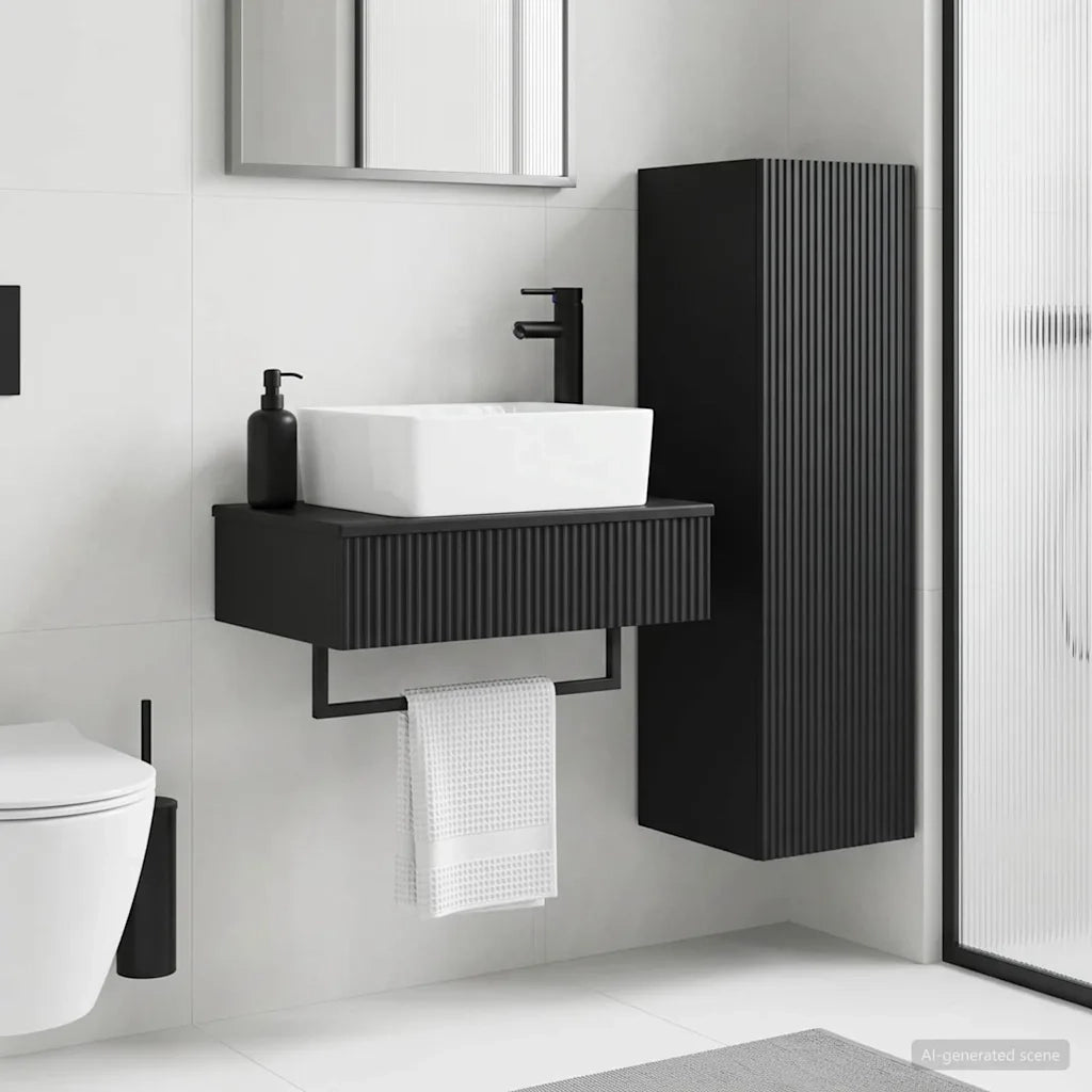 Set di mobili per il bagno 2 pz Nero 33 x 34,5 x 100 cm 3406104
