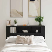 Testata del letto-Testiera con Contenitore Rovere Nero 160 x 19 x 104,5 cm