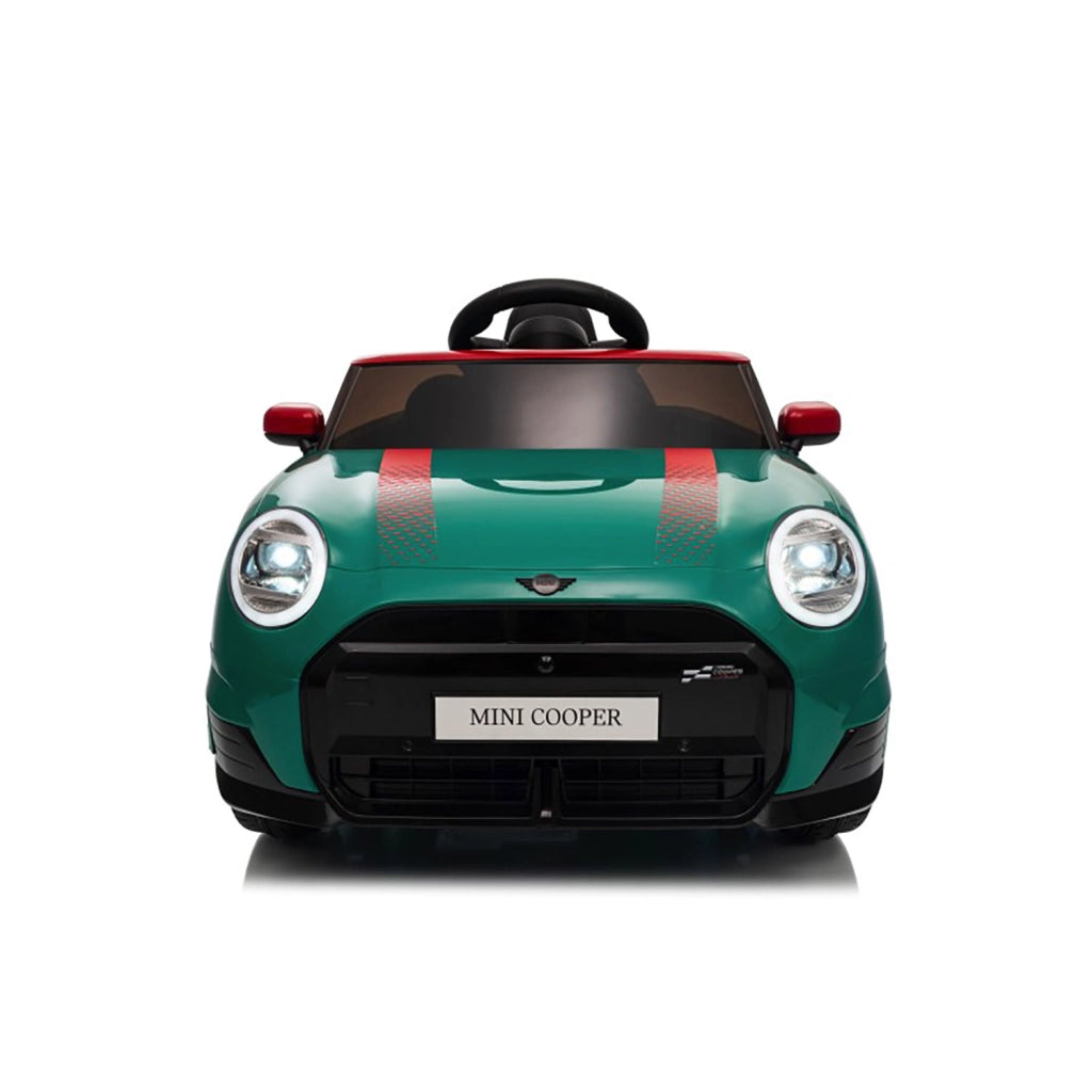 Macchina Elettrica per Bambini Licenza Ufficiale Mini Cooper S Cabrio 12V Sedili in Pelle e Telecomando Verde