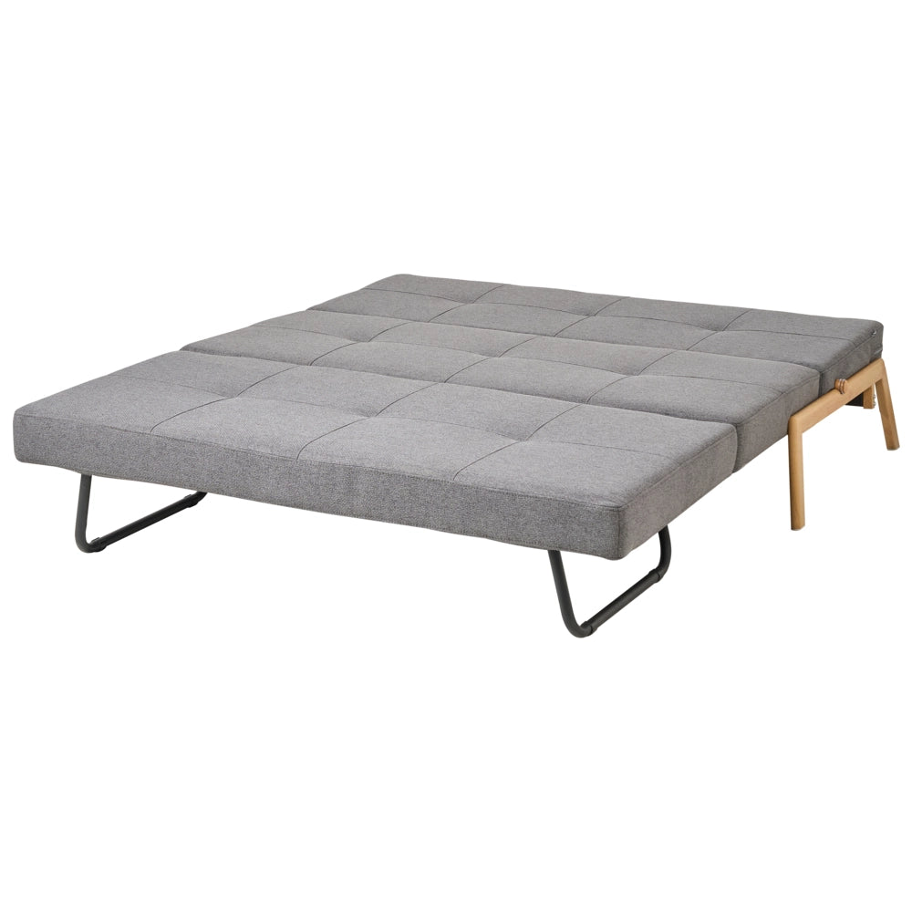 Divano Letto Tessuto colore Grigio Scuro Cuscini 2 Posti stile Scandinavo soggiorno
