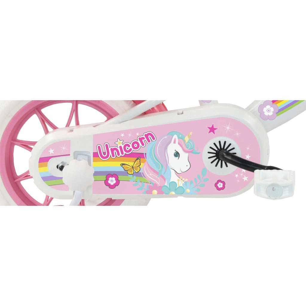 Bicicletta per Bambine 12" Unicorn Freno Caliper e Stabilizzatori in Acciaio Hi-Ten Rosa