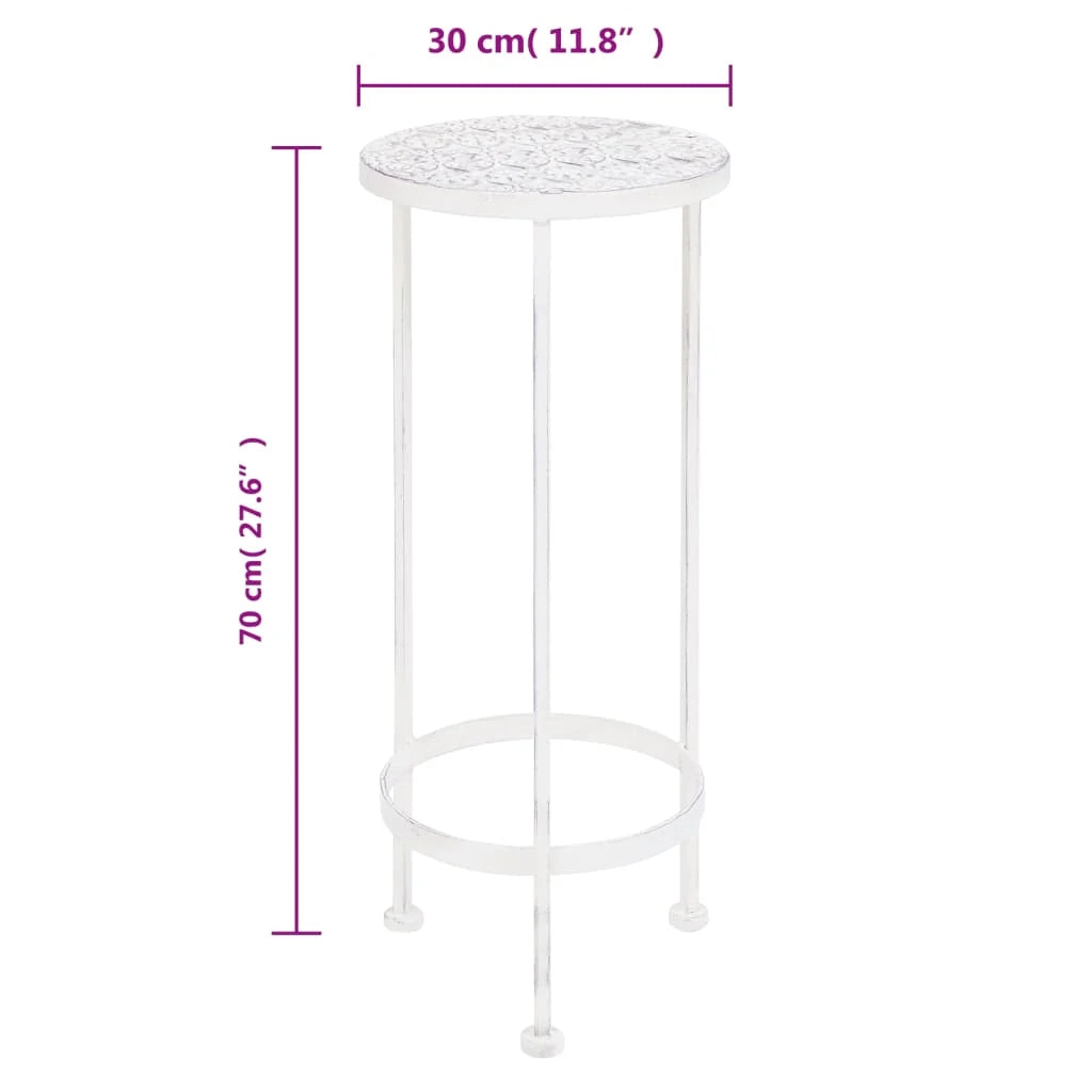 Portavasi da 3 pezzi stile vintage metallo anticato bianco 02_0045024