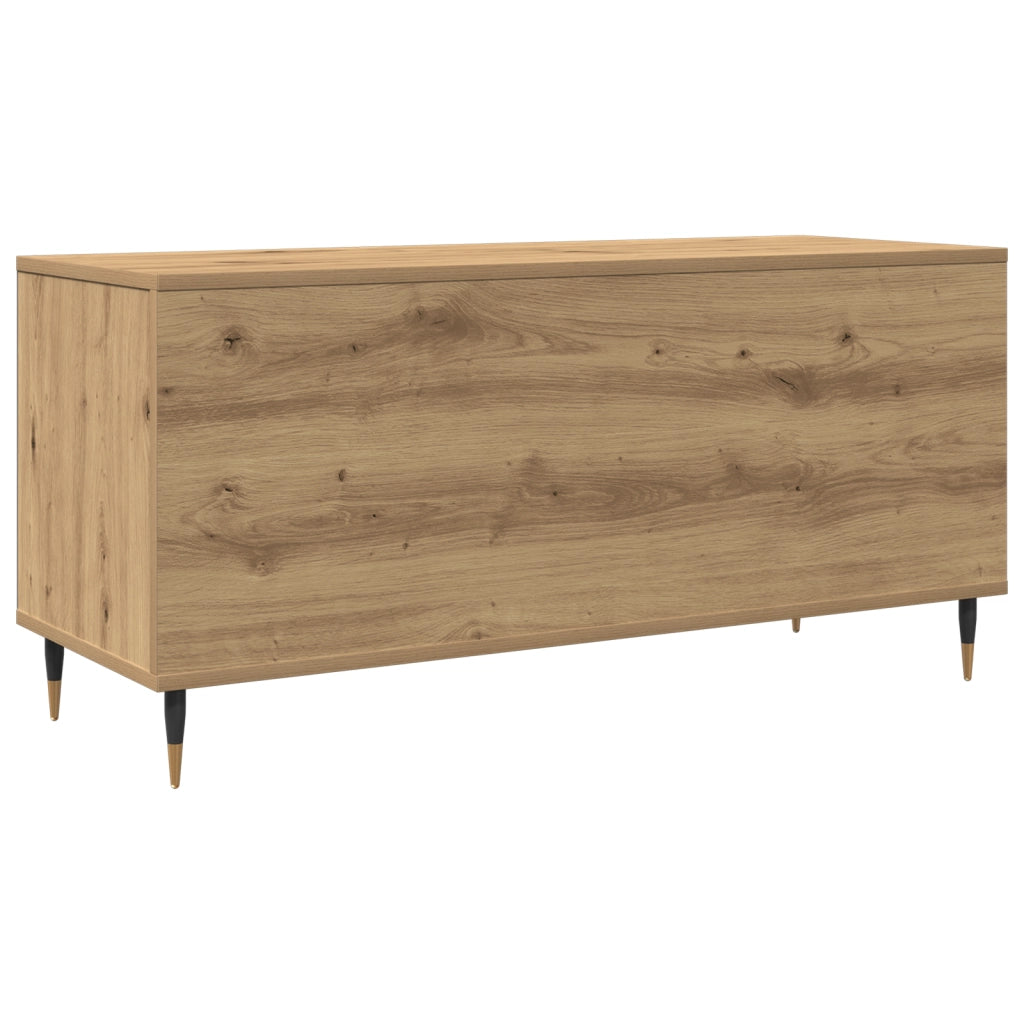 Armadio per dischi  in rovere artigianale 100x38x48 cm in legno ingegnerizzato