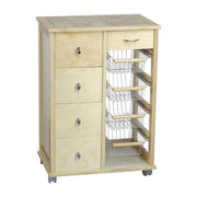 CASSETTIERA POKERINO+SALVASPAZIO NATURALE IN FAGGIO BASE INFERIORE MULTISTRATO DI BETULLA 5 CASSETTI PIANO MATTONELLE IN CERAMICA